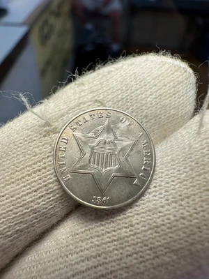 Серебряная монета 3 цента 1861 г. на выбор BU - Изображение 1 из 4
