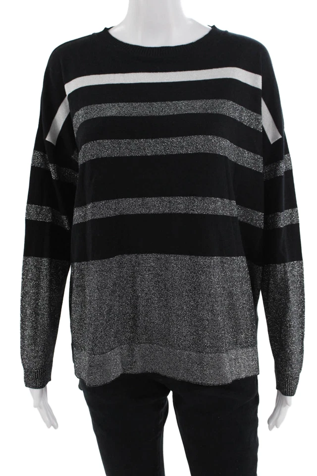 Suéter Planet by Lauren G Para Mujer Manga Larga Cuello Redondo Rayas Talla M Foto 1 de 4