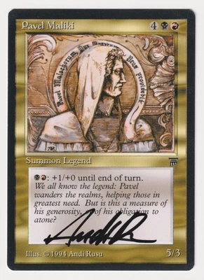 Signed Pavel Maliki Proof NM Legends Artist Andi Rusu 1994 MTG Magic AP Vintage! - Image 1 of 2