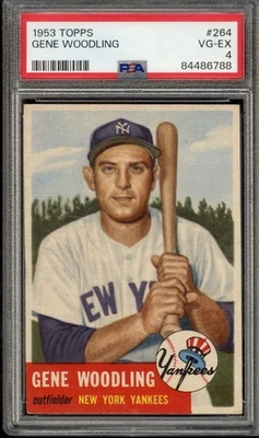 1953 Topps #264 Gene Woodling PSA VG-EX 4 - New York Yankees Centrado Vscards Foto 1 de 2