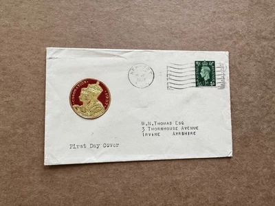 Great Britain 1937 FDC +KGVI Definitive #SG462 +05-10-37 +King & Queen Cachet - Image 1 of 2