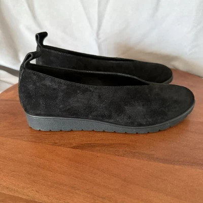 Eileen Fisher Humor Cuña Gamuza Ballet Plano en Negro Para Mujer Talla 7 Clásico Usado en Excelente Condición Foto 1 de 4