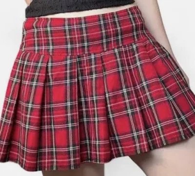 VTG Abercrombie Plaid Red Mini Skirt S 6 Y2k 2000s Preppy Academia - Image 1 of 4