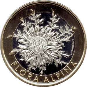 SWITZERLAND BIMETALLIC 10 FRANCS COIN 2018 SILVER THISTLE UNC - Picture 1 of 2