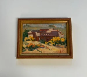 SUSAN GREAVES Pintura al Óleo Paisaje Santa Fe Nuevo México Suroeste Casa de Adobe - Imagen 1 de 10