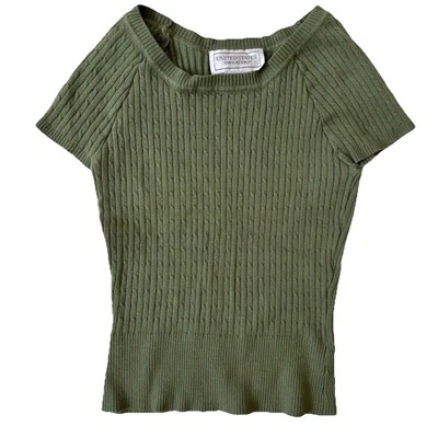 United States Women's Knit Top Sweater Size PS Petite Green Short Sleeve - Image 1 of 4