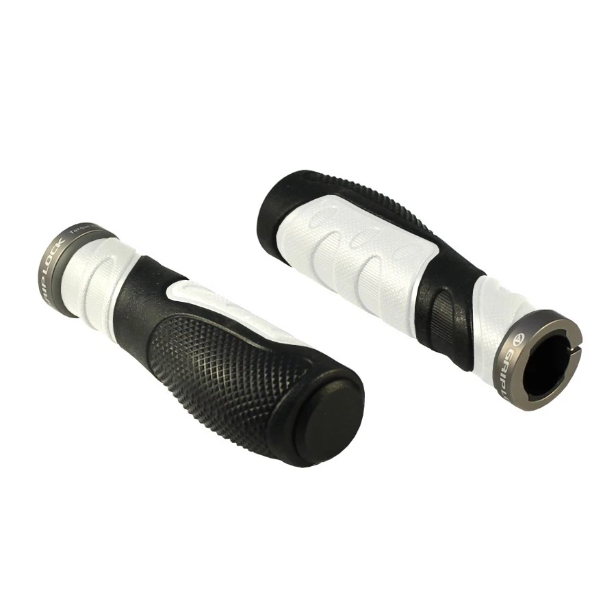 AUTHOR Fahrrad Lenkergriffe AGR Ergo 20 130mm GripLock Schraubgriff weiß schwarz - Bild 1 von 1