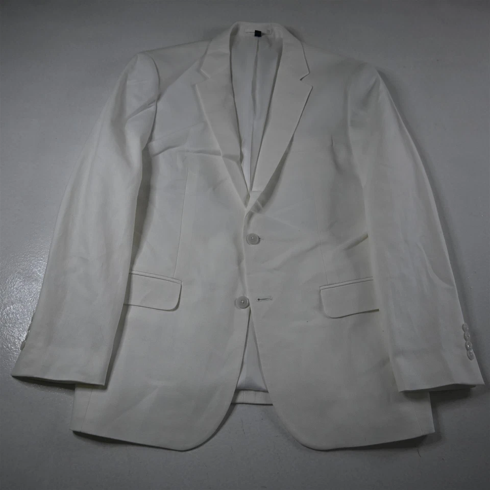 全新 Jos A Bank 40R 白色亚麻修身男式西装外套运动外套 — 第 1/4 张图片
