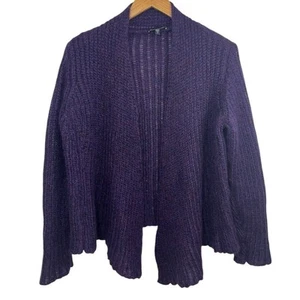 Eileen Fisher Purple Wool Open Cardigan Medium M Chunky Sweater Mohair Boho - Bild 1 von 11