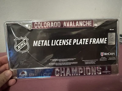 Colorado Avalanche 2022 Stanley Cup Laser Engraved Chrome License Plate Frame - Image 1 of 3
