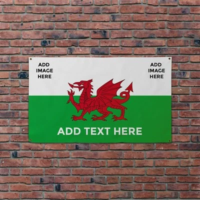 Custom Wales Flag - Create Your Own  - Wales Football Banner - 5 x 3 Feet - Image 1 of 4