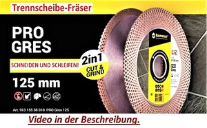 Diamant Trennscheibe-Fräser  Schleifen Feinsteinzeug Keramik 125mm W1/E28 - Bild 1 von 7