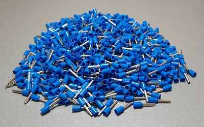 1000Pcs E1510 16AWG 1.5mm² BLUE Insulated Ferrule Bootlace Terminal Crimp - image 1 of 3