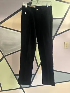 Vintage Samt Textur Damen Gr. 14 30 "X30" schwarz Hose gerade hohe Taille - Bild 1 von 11
