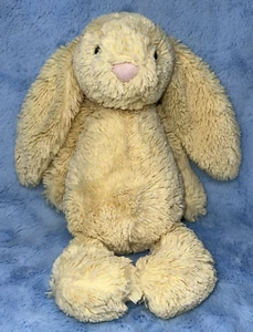 Jellycat Bashful conejito amarillo limón (medio) con orig. cola amarilla *wash wear. - Imagen 1 de 5