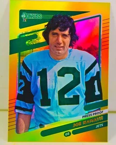Joe Namath 2021 Donruss Gold Holo Press Proof No Helmet Photo Variation Card #42 - Picture 1 of 3