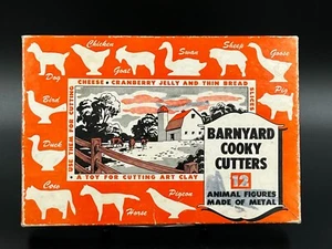 Vintage Barnyard set of 12 Metal Cooky Cookie Cutters Animal Figures Complete - Picture 1 of 5