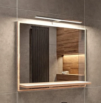 Badspiegel LED Chrom 4000K mit Beleuchtung IP44 Wandspiegel mit Ablage 50x60 cm - Bild 1 von 4