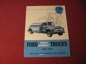 1954 Ford Rig Semi Truck F-700 Sales Brochure Catalog Booklet Old