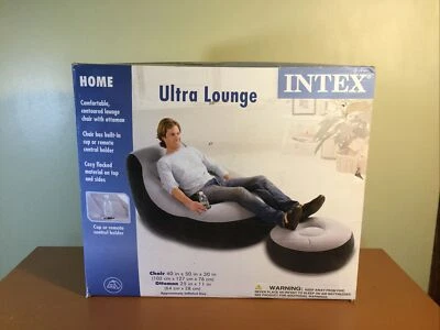 Intex 68564E Sillón Inflable Ultra con Portavasos y Juego de Otomanas, Gris Foto 1 de 4
