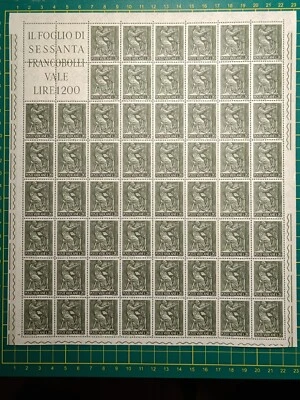 Vatican Stamps 1966, Sheet of 60,Sc A131, ERROR-missed Sheet #, MNH - Image 1 of 4