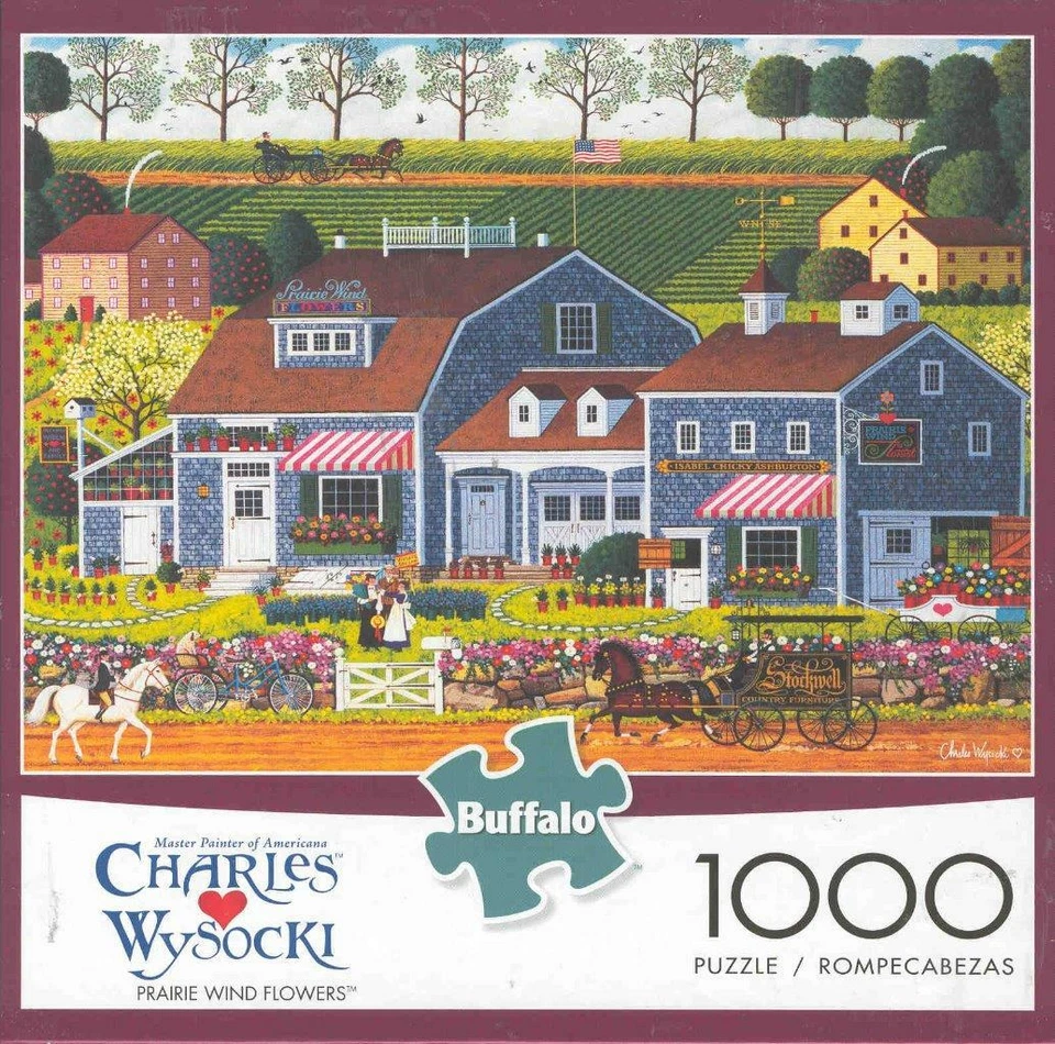 Charles Wysocki Buffalo Games Puzzle 1000pc Prairie Wind Flowers