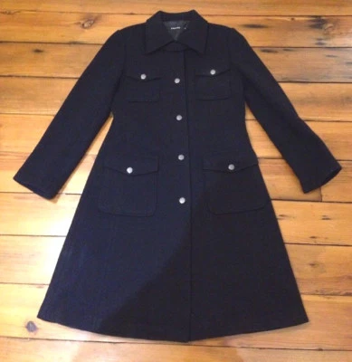 Prague Black Wool Blend Women Winter Coat Jacket Youth XL Adult S-M 38" Chest - Image 1 of 4