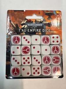 T'AU EMPIRE Dadi 40K Warhammer Games Workshop 40.000 Tau bianco rosso NUOVO - Foto 1 di 2