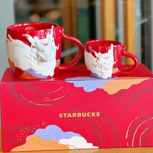 Authentic Starbucks China 2024 Year Of The Dragon Zodiac 12oz & 3oz Mug Set Gift - Bild 1 von 21