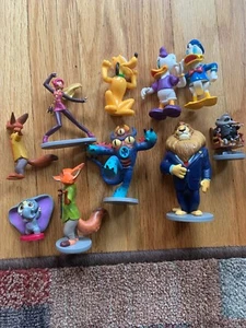 Disney Plastic Figure Lot 10 Donald Pluto Big Hero Zootopia - Picture 1 of 1