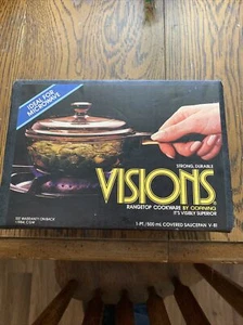 New In Box Vintage Visions 1 PT Cookware Amber Covered Saucepan V-81 - Picture 1 of 7