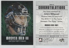 2010-11 ITG Between the Pipes Men III Emerald /340 Antero Niittymaki #MM-03