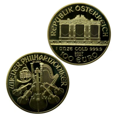 Copy Austria Coin Vienna Symphony Orchestra Gold Plated Commemorative Coin - Image 1 of 4