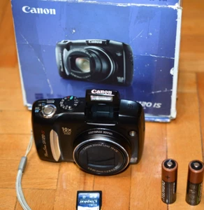 Canon PowerShot SX120 IS 10.0MP Digital Camera In Box + SD Card Tested Works - Picture 1 of 18