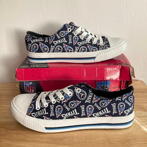 TENNESSEE TITANS Black/White FOCO NFL "Low Top Canvas Shoes" (Women's Size 10) Cover