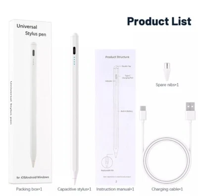 Touch Screen Pen Stylus Drawing Universal For iPhone iPad Samsung Amazon Tablet - Image 1 of 4