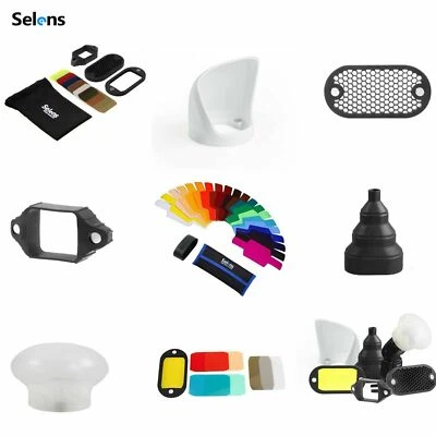 Selens Magnetic Flash Modifier Color Gel Filter Bounce Diffuser Grip Snoot - Image 1 of 4