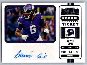 Lewis Cine 2022 Panini Contenders Variation Rookie Ticket Auto #161 Vikings - Bild 1 von 2
