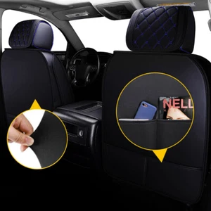 Blue Black Leather Seat Car Cover For Silverado Chevy Sierra GMC 2007-2022 1500 - Picture 1 of 12