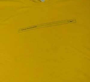 Vintage Nike Running T Shirt Yellow Made In USA Mens Size XL - Picture 1 of 12