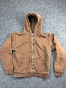 Brand Melville Jacket Women's Brown Cotton Hooded Sweatshirt Pockets - Picture 1 of 8