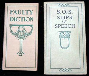 Pair FUNK & WAGNALLS pocket self-improvement text FAULTY DICTION~SLIPS OF SPEECH - Picture 1 of 7