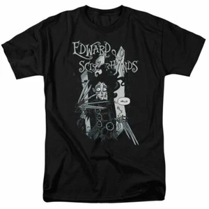 Edward Scissorhands Hello T Shirt Mens Licensed Classic 80s Movie Tee Black - Picture 1 of 2