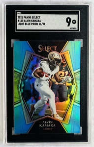 2021 PANINI SELECT #125 ALVIN KAMARA LIGHT BLUE PRIZM 11/99 SGC 9 MT - Picture 1 of 3