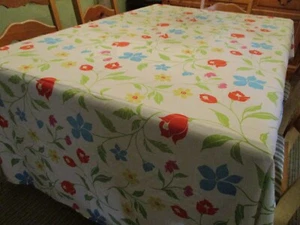 Vtg Cannon Royal Family Twin Flat & Fitted Sheet Floral Tulip As IS some stains - Picture 1 of 24
