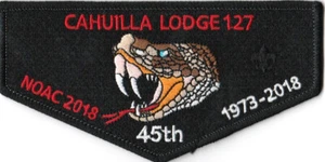 OA #127 Cahuilla 2018 NOAC "45th Ann of Lodge" Flap - Picture 1 of 1