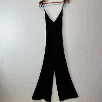 Cotton On Jumpsuit Women Medium Flare Leg Faux Wrap Elastic Waist Tie Core Ex - image 1 of 4