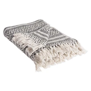 DII Rustic Farmhouse Cotton Throw Blanket, 50x60" – Adobe Stripe Mineral - Picture 1 of 1