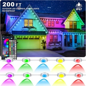 Permanent Outdoor Lights,200FT RGB Eave Light,IP67 Waterproof Lighting for House - Picture 1 of 10