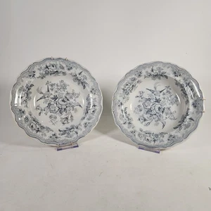 Vtg Antique Wedgwood & Co. Asiatic Pheasant Bowls Blue 10¼in Lot Of 2 - Picture 1 of 19